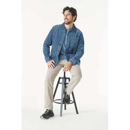 Veste de travail homme en velours côtelé gris bleuté | Mousqueton