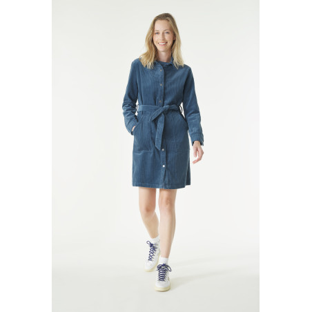 Thistle gray corduroy shirt dress | Mousqueton