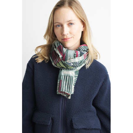 Foulard à motifs sillage vert kaki | Mousqueton
