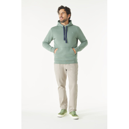 Sweat à capuche homme vert kaki avec imprimé | Mousqueton