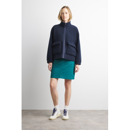 Gilet sherpa pour femme bleu marine | Mousqueton