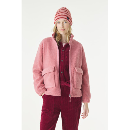Gilet sherpa pour femme rose pivoine | Mousqueton