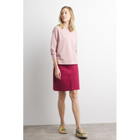 T-shirt manches longues femme mauve pâle avec imprimé | Mousqueton