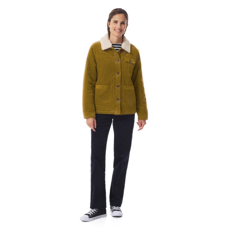 Women's bronze brown corduroy work jacket | Mousqueton