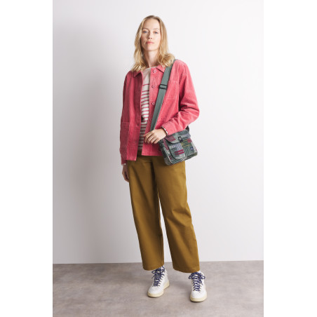 Khaki green printed crossbody bag | Mousqueton