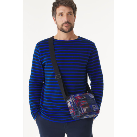 Cobalt blue printed crossbody bag | Mousqueton