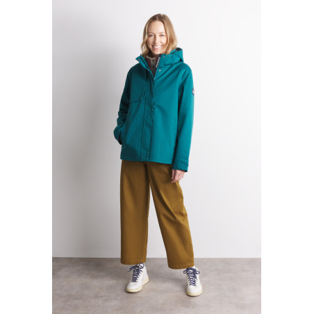 Veste imperméable et modulable mi-saison vert émeraude | Mousqueton