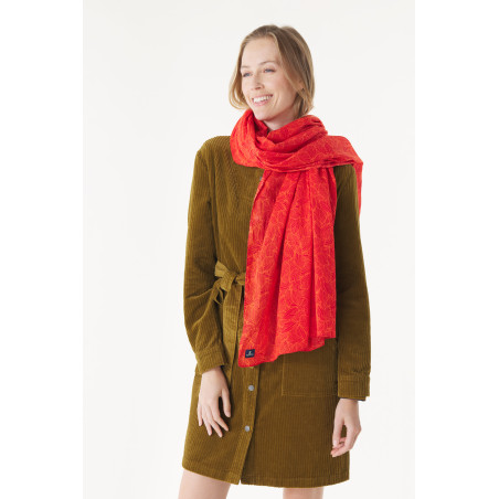 Foulard à motifs houle orange | Mousqueton