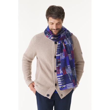 Foulard à motifs sillage bleu cobalt | Mousqueton