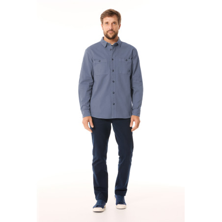 Chemise douce homme en coton gris bleuté | Mousqueton
