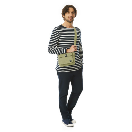 Moss green zippered bag and adjustable shoulder strap | Mousqueton