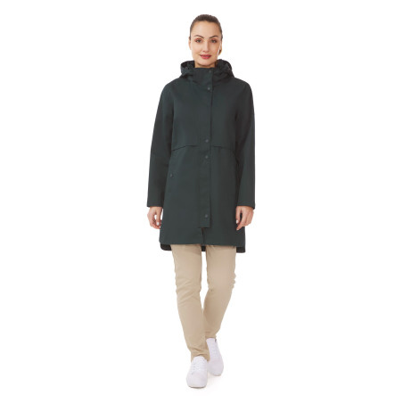 Women's dark green mid-season waterproof parka | Mousqueton