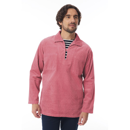 Vareuse mixte en velours côtelé rose pivoine | Mousqueton