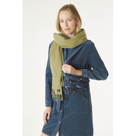 Moss green flannel scarf | Mousqueton