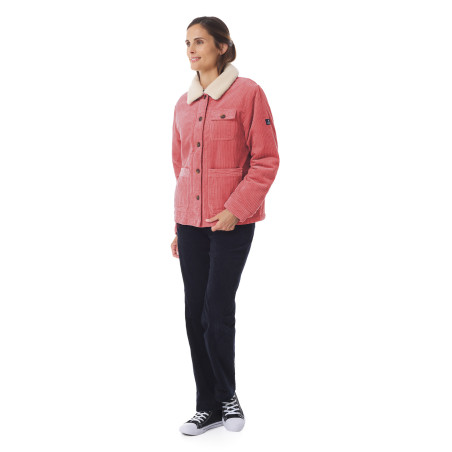 Women's peony pink corduroy work jacket | Mousqueton