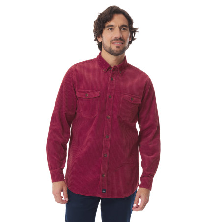 Surchemise homme en velours côtelé rouge brique | Mousqueton
