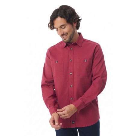 Brick red men's thick cotton shirt | Mousqueton