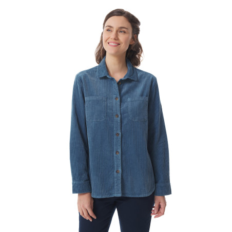 Surchemise femme en velours côtelé gris bleuté | Mousqueton
