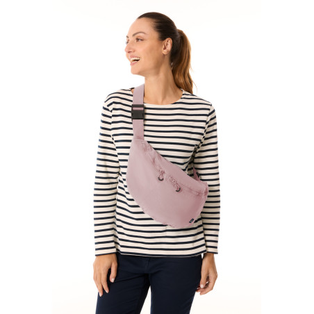 Sac banane zippé mauve pâle | Mousqueton