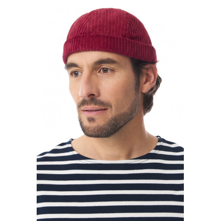 Miki sailor hat in corduroy dark green | Mousqueton