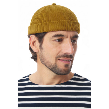 Miki sailor hat in corduroy bronze brown | Mousqueton
