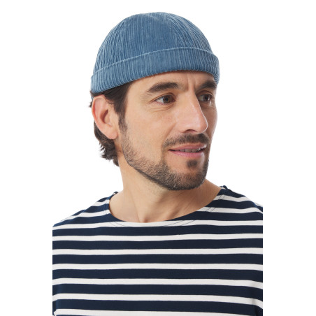 Miki sailor hat in corduroy bluish gray | Mousqueton