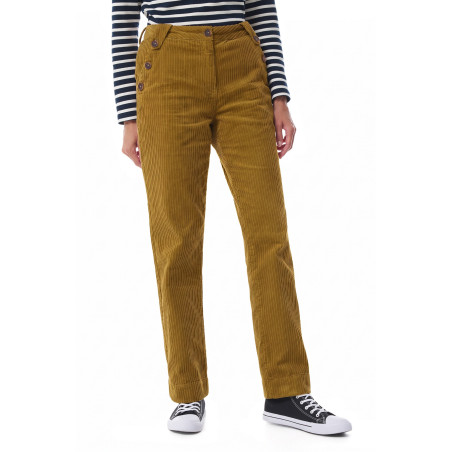 Women's bronze brown corduroy pants | Mousqueton
