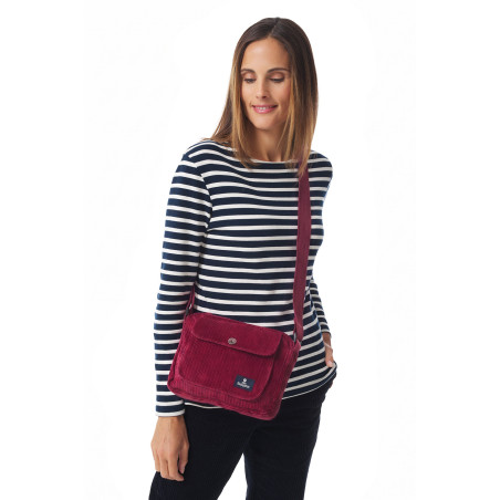 Corduroy brick red shoulder bag | Mousqueton