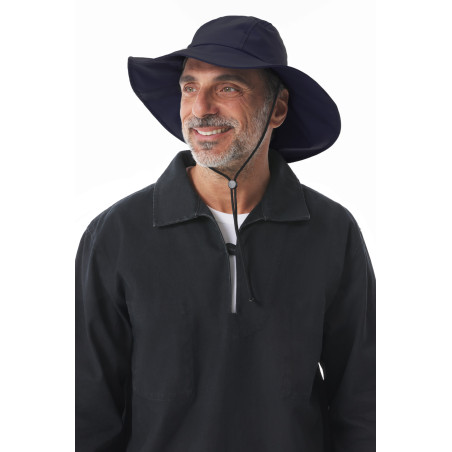 Chapeau cache nuque imperméable bleu marine | Mousqueton