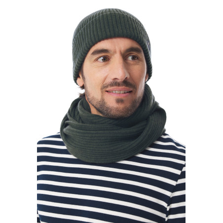 Dark green wool scarf | Mousqueton