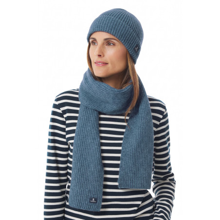 Bluish gray wool scarf | Mousqueton