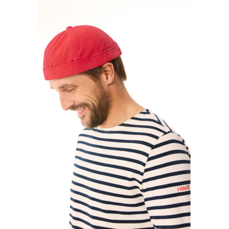 Bonnet marin MIKI rouge vif - vêtement marine Mousqueton