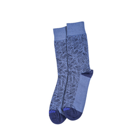 Chaussettes hautes LOER à motifs houle gris bleuté | Mousqueton