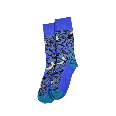 Chaussettes hautes LOER à motifs coquillage vert émeraude | Mousqueton