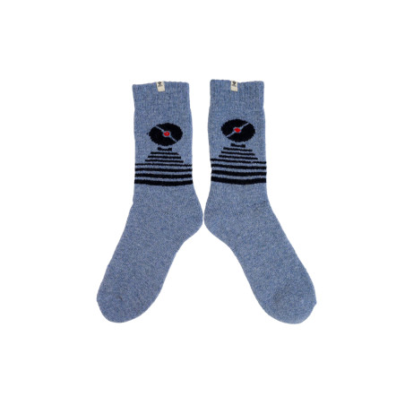 Chaussettes chaudes Antioche gris bleuté à motif Mousqueton | Mousqueton
