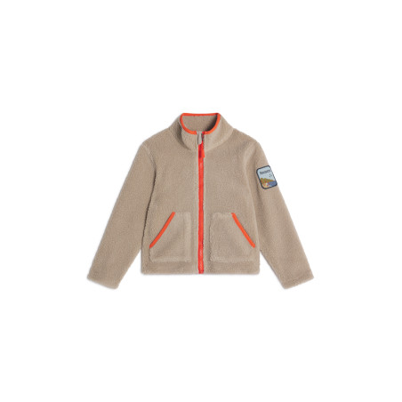 Veste sherpa AVALO pour enfant gris beige | Mousqueton