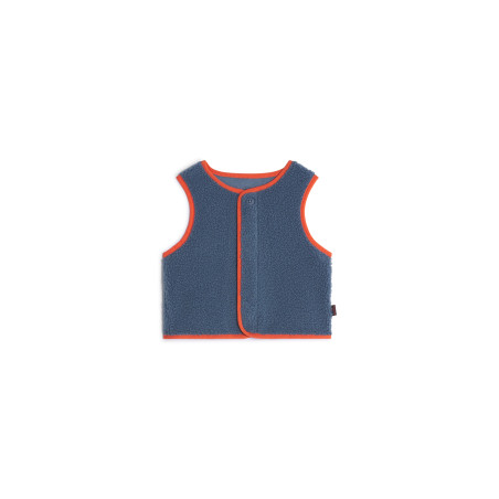 Gilet sherpa sans manche BERDER pour bébé gris chardon | Mousqueton