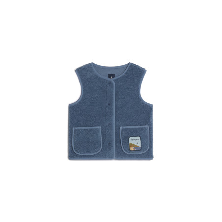 Gilet sans manches enfant ENEZ en sherpa gris bleuté | Mousqueton