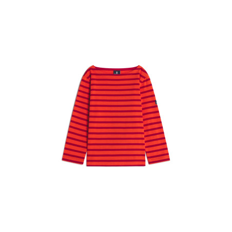 Marinière enfant MARIO orange vif et rouge carmin | Mousqueton