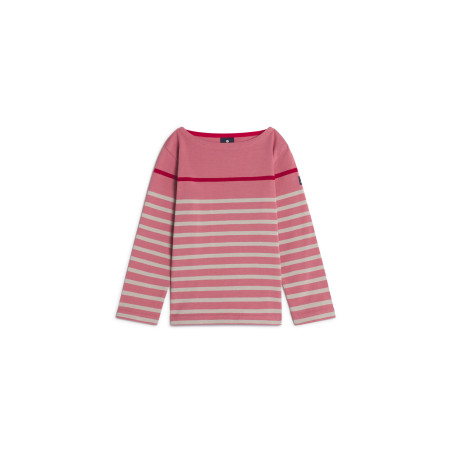 Marinière enfant MARIO multicolore rose pivoine et rouge | Mousqueton