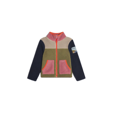 Veste sherpa AVALO pour enfant blocs multicolores | Mousqueton