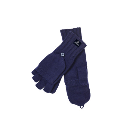Mitaines modulables KERNE en laine bleu marine | Mousqueton