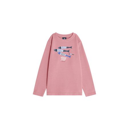 LOVEN Kids' Long-Sleeve Organic Cotton T-Shirt - Pink with Print | Mousqueton