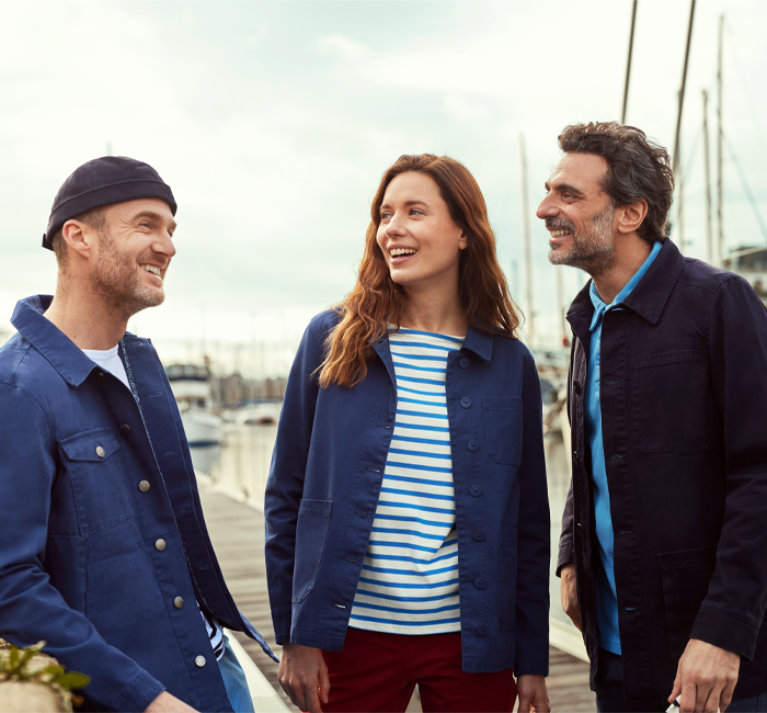 veste bleue en toile 