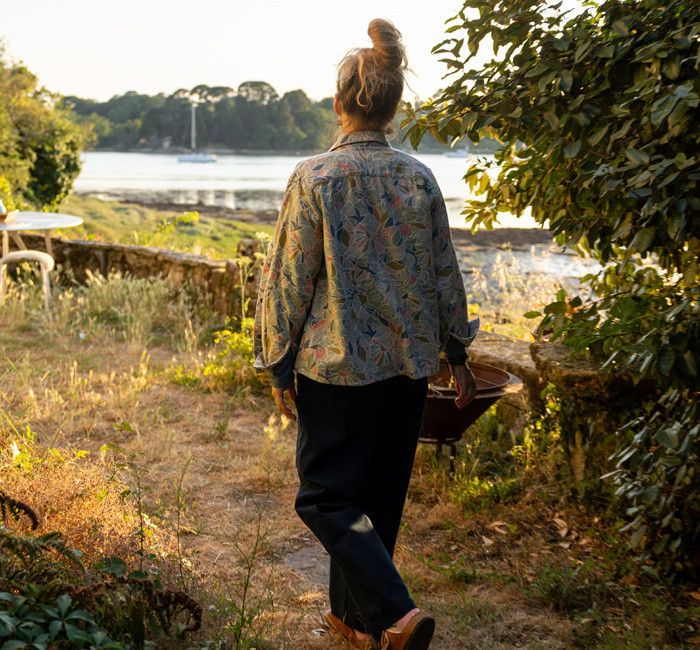 Chemise imprimée en flanelle femme