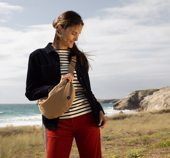 Woman wearing new pieces from the Mousqueton brand