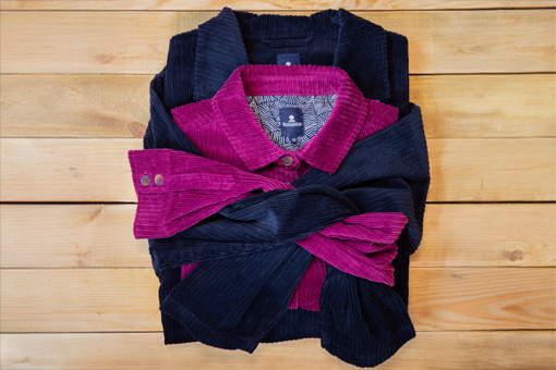 Vareuses et chemises Mousqueton en velours entrelacées